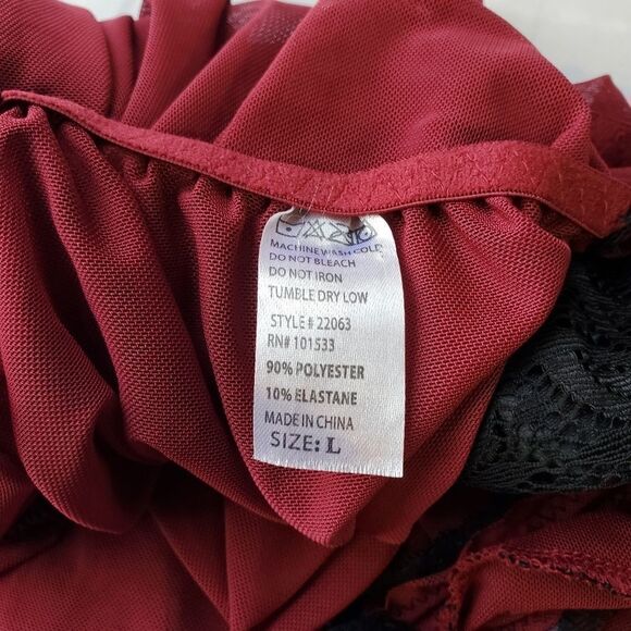 Baby doll nightie black and burgundy - Picture 8 of 8